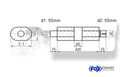 Fox Uni-Schalldämpfer Oval mit Kammer + Stutzen - Abw. 585 211x145, d1Ø 55mm (außen), d2Ø 55mm (innen), Länge: 420mm