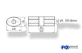 Fox Uni-Schalldämpfer oval ohne Stutzen mit Kammer - Abw. 618 236x150mm, d1Ø 101,6mm, Länge: 420mm