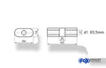 Fox Uni-Schalldämpfer oval ohne Stutzen mit Kammer - Abw. 650 262x116mm, d1Ø 63,5mm, Länge: 420mm