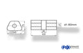 Fox Uni-Schalldämpfer trapez ohne Stutzen mit Kammer - Abw. 711 245x175mm, d1Ø 80mm, Länge: 420mm