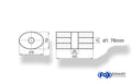 Fox Uni-Schalldämpfer oval ohne Stutzen mit Kammer - Abw. 754 278x192mm, d1Ø 76mm, Länge: 420mm