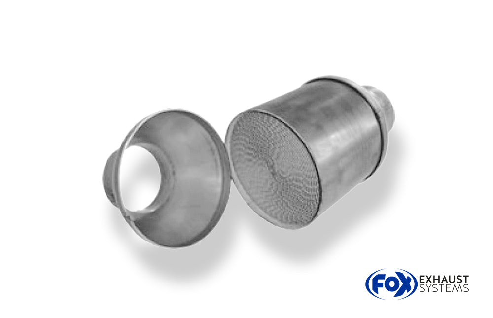 FoxUni-Metallkat - 300 Zellen Länge: 230mm/ Anschluss: 63mm  - unpoliert (ohne Gutachten (laut StVo nicht zugelassen))
