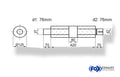 Fox Uni-Schalldämpfer rund mit Kammer + Stutzen - Abw. 390 Ø 125mm, d1Ø 76mm (außen), d2Ø 76mm (innen), Länge: 420mm