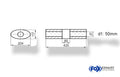 Fox Uni-Schalldämpfer Oval ohne Stutzen mit Kammer - Abw. 525 204x117mm, d1Ø 50mm (außen), Länge: 420mm