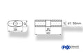 Fox Uni-Schalldämpfer Oval ohne Stutzen mit Kammer - Abw. 558 235x97mm, d1Ø 50mm (außen), Länge: 420mm