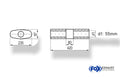Fox Uni-Schalldämpfer Oval ohne Stutzen mit Kammer - Abw. 558 235x97mm, d1Ø 55mm (außen), Länge: 420mm
