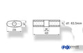 Fox Uni-Schalldämpfer Oval ohne Stutzen mit Kammer - Abw. 558 235x97mm, d1Ø 63,5mm (außen), Länge: 420mm