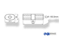 Fox Uni-Schalldämpfer Oval ohne Stutzen mit Kammer - Abw. 585 211x145mm, d1Ø 63,5mm (außen), Länge: 420mm