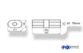 Fox Uni-Schalldämpfer Oval ohne Stutzen mit Kammer - Abw. 585 211x145mm, d1Ø 76mm (außen), Länge: 420mm