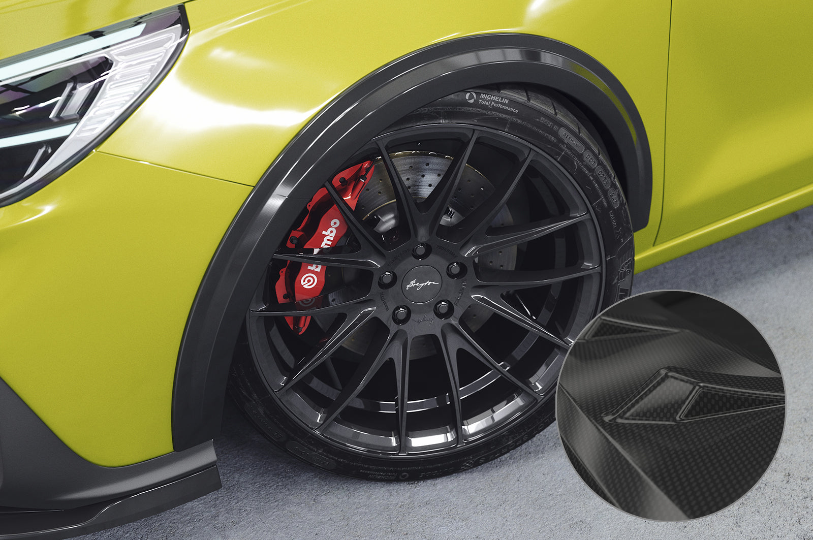 CSR Kotflügelverbreiterung für Hyundai I30 (PD) VB035-C Carbon Look Hochglanz (keine Lackierung erforderlich)