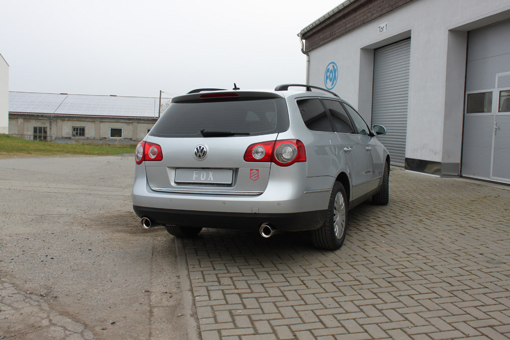 Fox passend fürVW Passat 3C 4-Motion Halbanlage ab Kat bestehend aus Endschalldämpfer rechts/links und Vorschalldämpfer - Endrohre 1x100 Typ 17 rechts/links