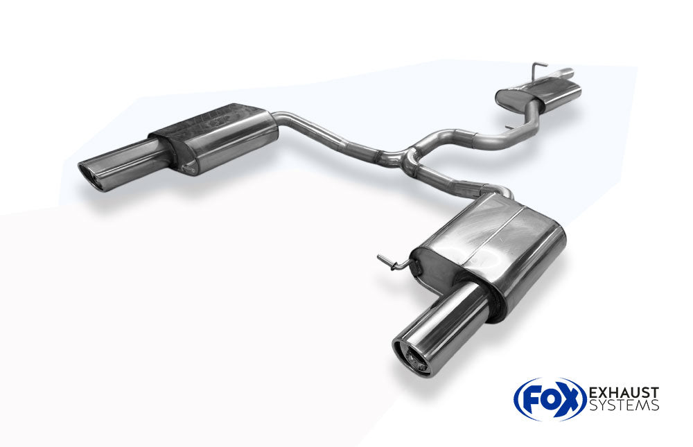 Fox passend fürVW Passat 3C 4-Motion Halbanlage ab Kat bestehend aus Endschalldämpfer rechts/links und Vorschalldämpfer - Endrohre 1x100 Typ 17 rechts/links