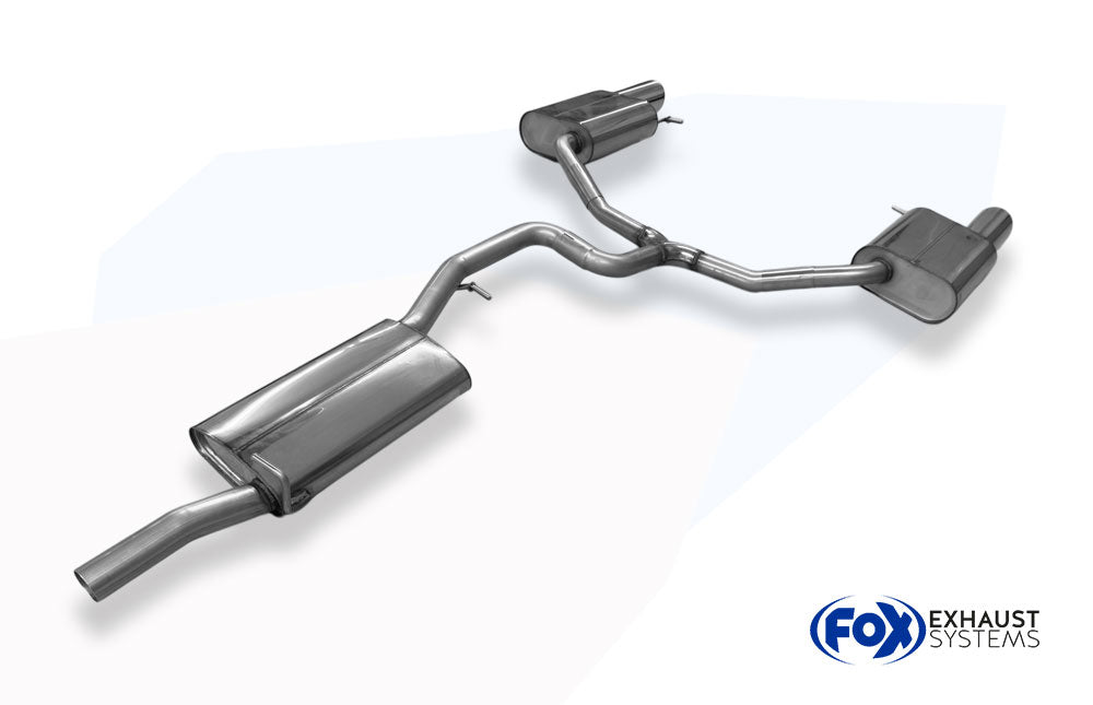 Fox passend fürVW Passat 3C 4-Motion Halbanlage ab Kat bestehend aus Endschalldämpfer rechts/links und Vorschalldämpfer - Endrohre 1x100 Typ 17 rechts/links