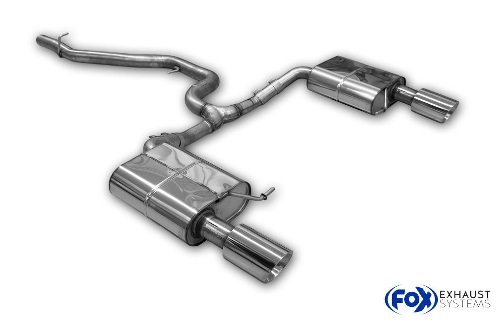 Fox passend fürVW Passat 3C 4-Motion Endschalldämpfer rechts/links und Mittelschalldämpferersatzrohr - 1x100 Typ 25 rechts/links