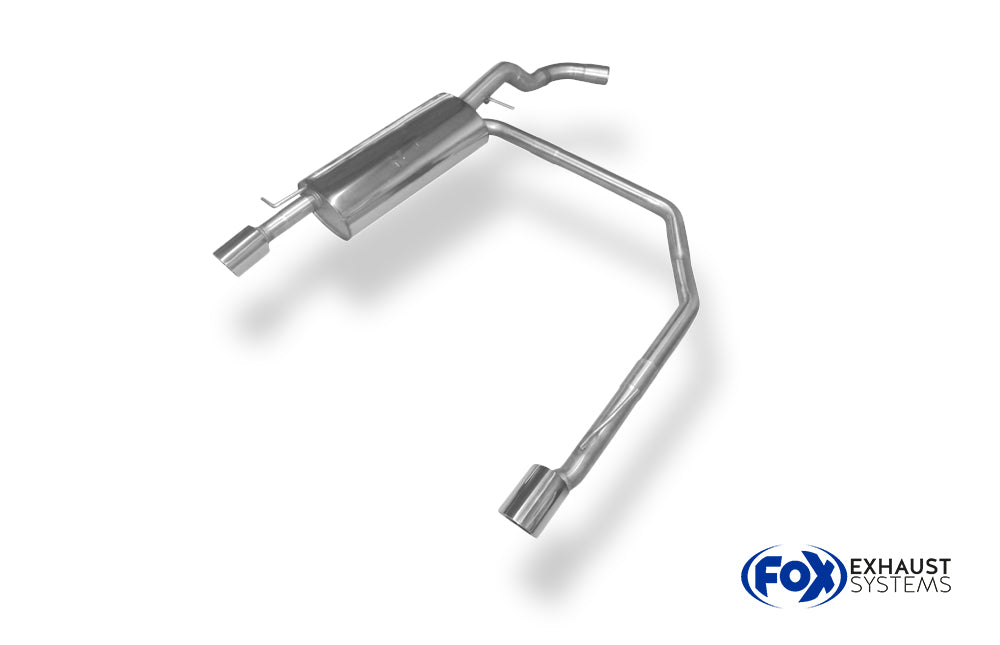 Fox passend für VW  Golf IV Endschalldämpfer Ausgang rechts/links Ø63,5mm - 1x90 Typ 25 rechts/links R32 Design