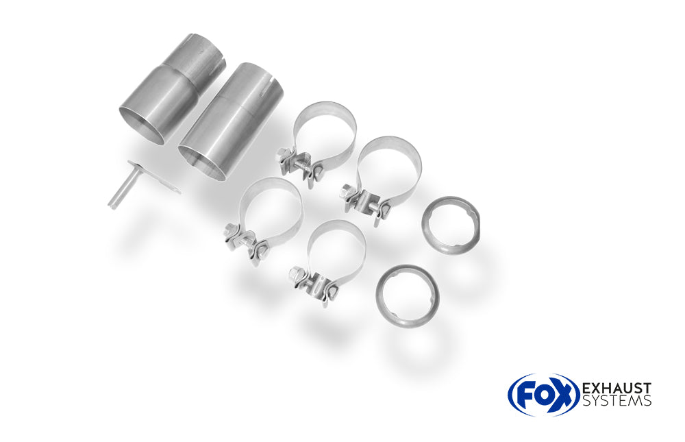 Fox passend fürVW Golf V GTI/ GTD + VW Golf VI GTI inkl. Cabrio Endschalldämpfer Ausgang mittig R32-Design - 2x100 Typ 17 mittig