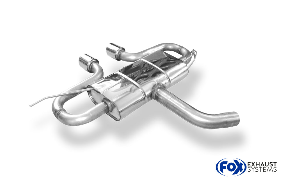 Fox passend für VW Golf V GTI/ GTD + VW Golf VI GTI inkl. Cabrio Endschalldämpfer Ausgang mittig R32-Design - 2x90 Typ 16 mittig
