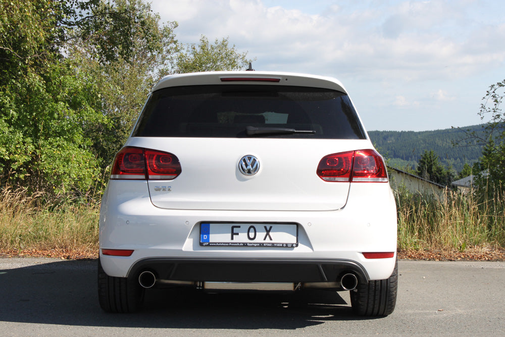 Fox passend fürVW Golf 6 GTI + Cabrio Endschalldämpfer Ausgang rechts/links - 1x90 Typ 25 rechts/links