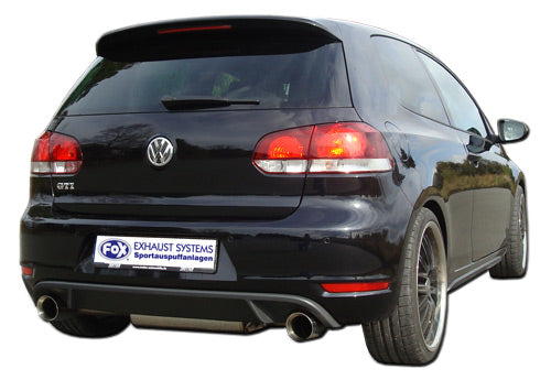 Fox passend fürVW Golf VI - GTI-Optik Endschalldämpfer rechts/links - 1x90 Typ 25 rechts/links  GTI-Optik - Passend an die originale Golf 6 GTI-Stoßstange
