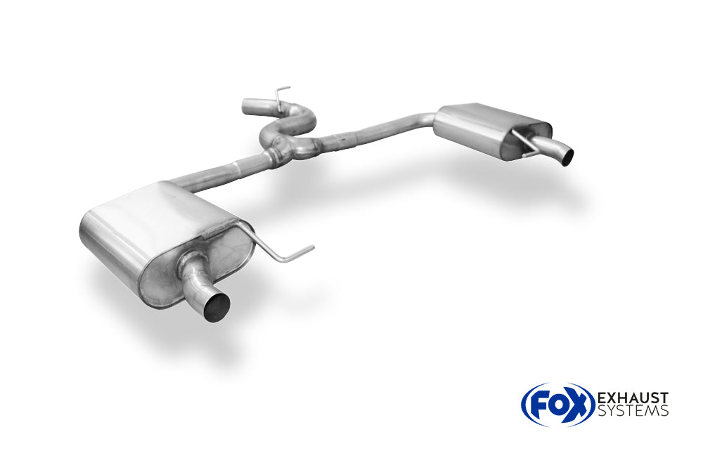 Fox passend fürVW Golf VII Variant R - 4-Motion Endschalldämpfer rechts/links - Austritt der Endrohre in den originalen Endrohrblenden