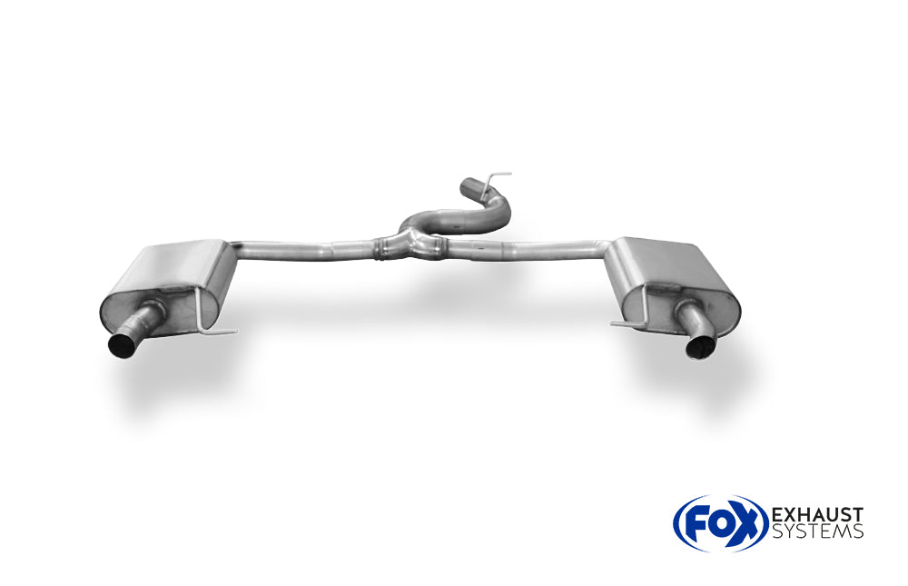 Fox passend für VW Golf VII Variant R - 4-Motion Endschalldämpfer rechts/links - Austritt der Endrohre in den originalen Endrohrblenden