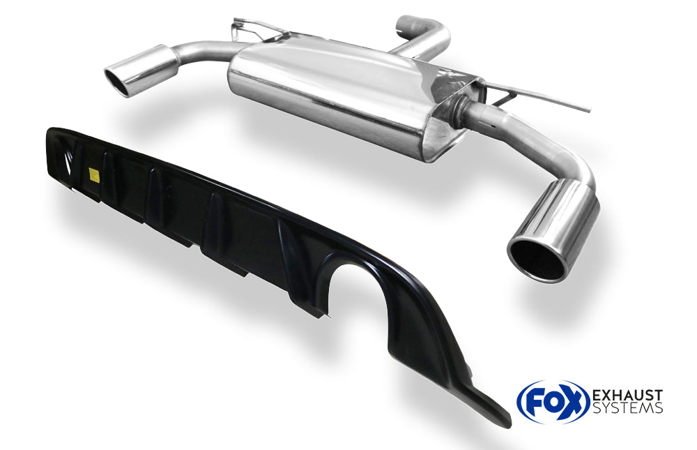 Fox passend fürVW Golf VII Facelift Einzelradaufhängung - Einsatz matt Endschalldämpfer rechts/links - 1x100 Typ 16 rechts/links inkl. Heckeinsatz schwarz matt