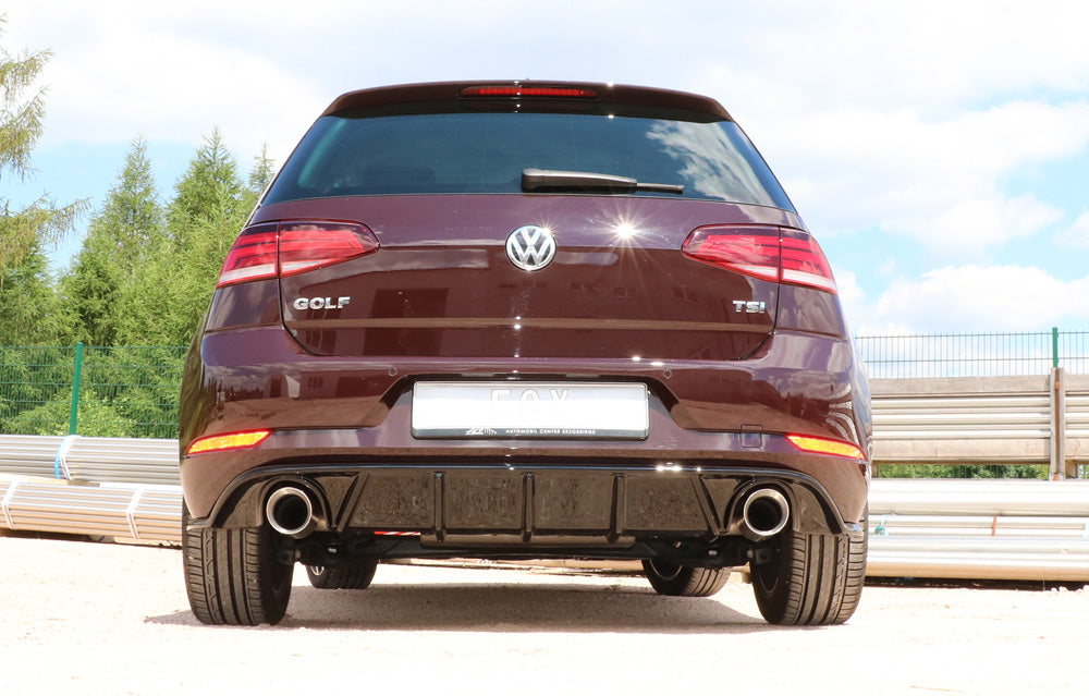 Fox passend für VW Golf VII Facelift Einzelradaufhängung - Einsatz schwarz Endschalldämpfer rechts/links - 1x100 Typ 25 rechts/links inkl. Heckeinsatz schwarz lackiert