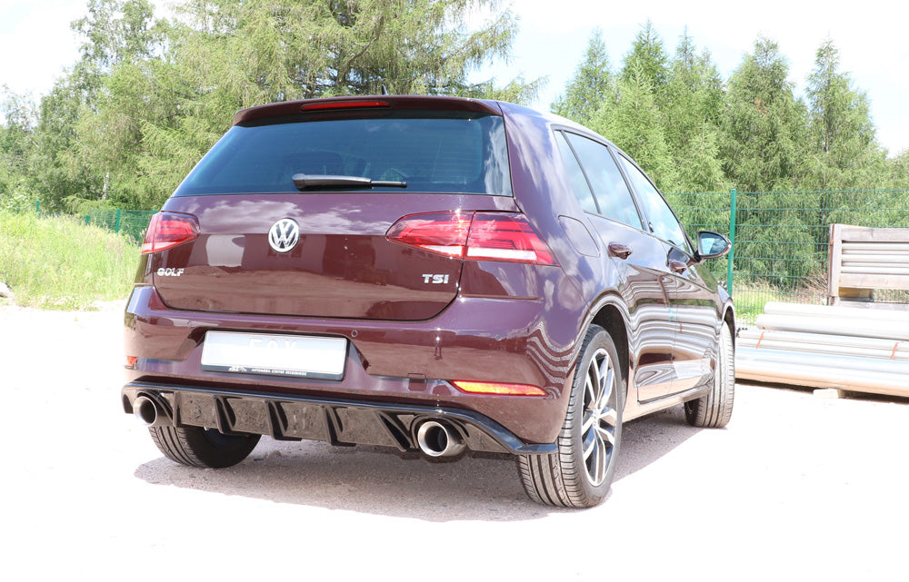 Fox passend fürVW Golf VII Facelift starre Hinterachse - Einsatz schwarz Endschalldämpfer rechts/links - 1x100 Typ 25 rechts/links inkl. Heckeinsatz schwarz lackiert
