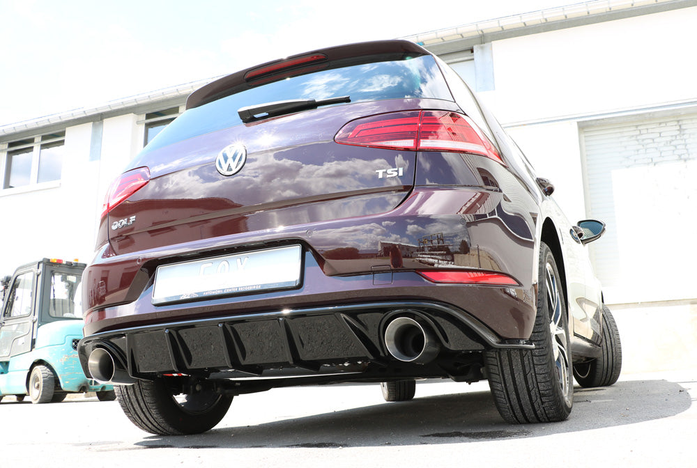 Fox passend fürVW Golf VII Facelift Einzelradaufhängung - Einsatz schwarz Endschalldämpfer rechts/links - 1x114 Typ 25 rechts/links inkl. Heckeinsatz schwarz lackiert