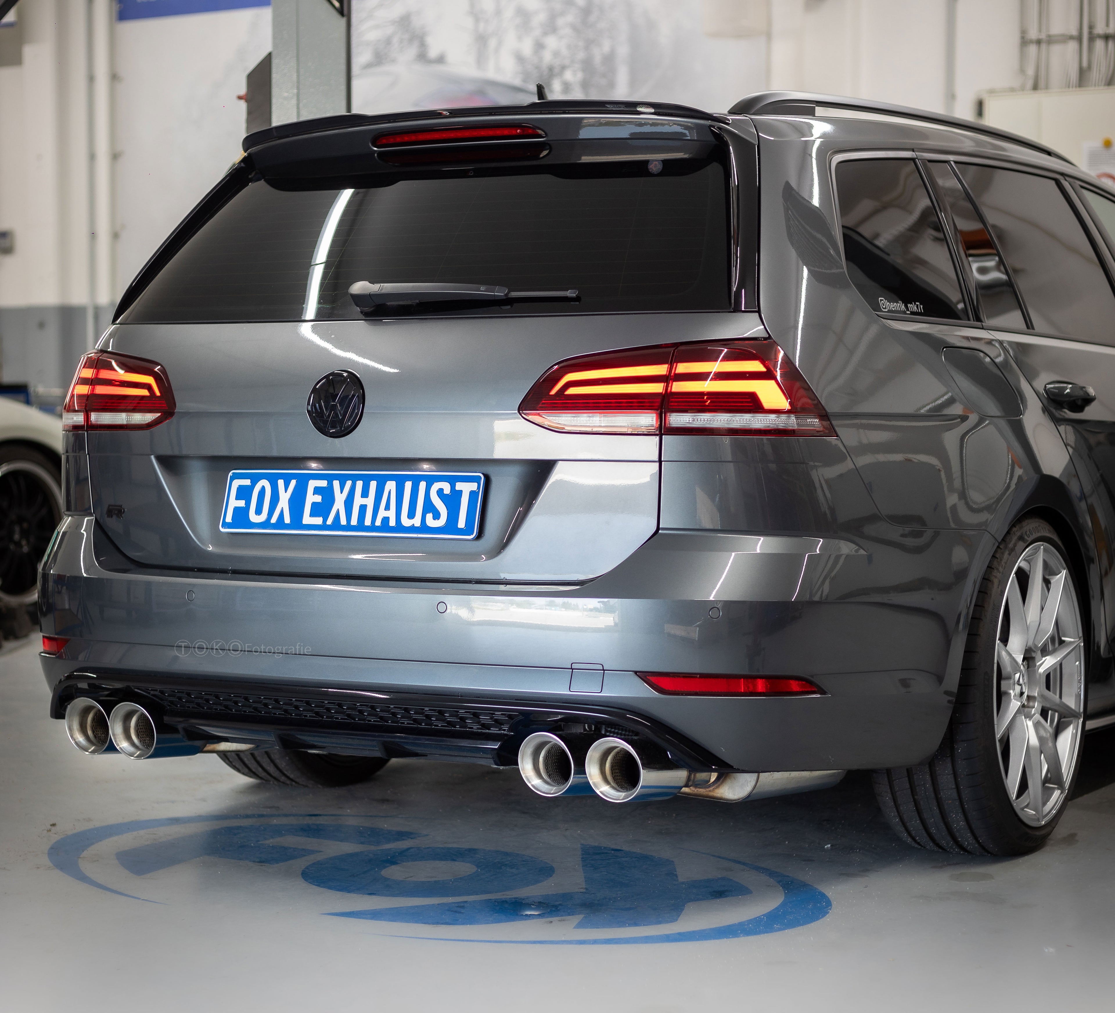 Fox passend fürVW Golf VII Variant R - 4-Motion End- und Vorschalldämpfer - 2x100 Typ 29 rechts/links