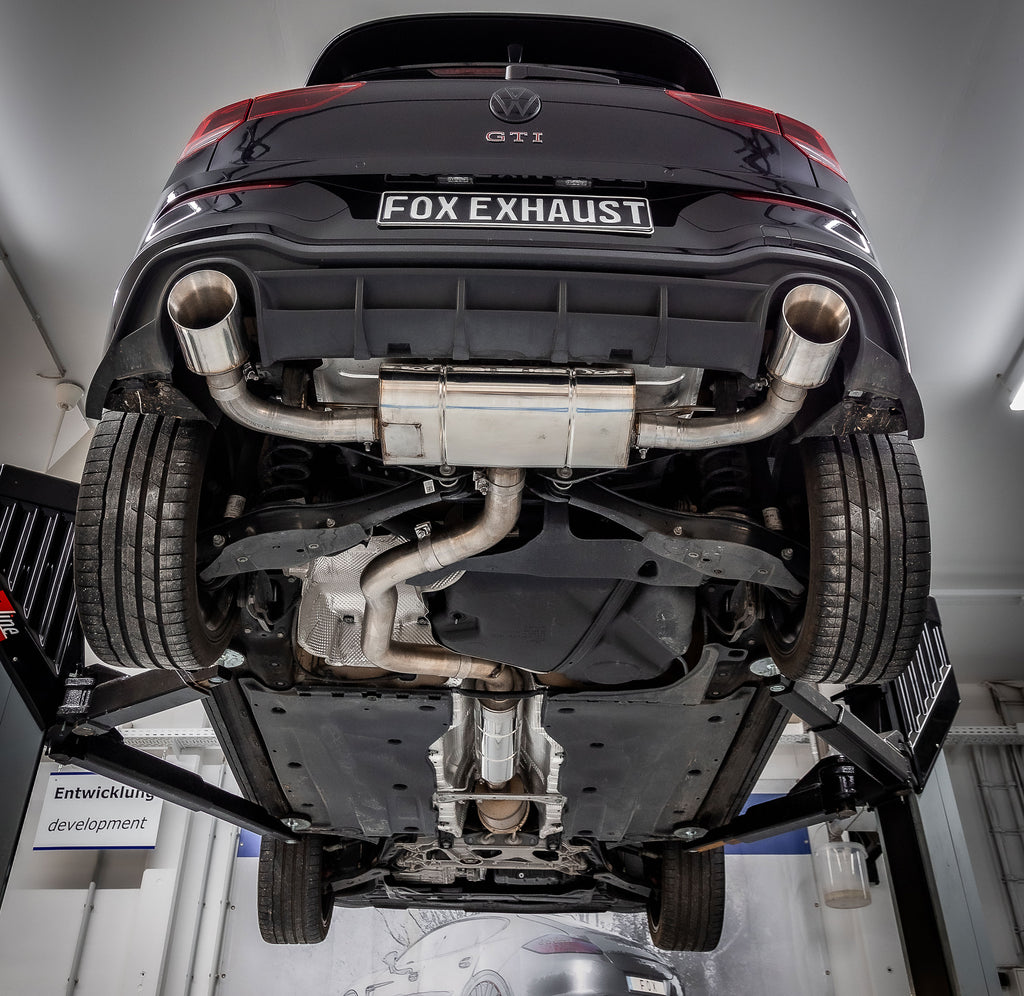 Fox passend fürVW Golf 8 GTI End- und Vorschalldämpfer Ausgang rechts/links 80mm - 1x125mm Typ 25 rechts/links