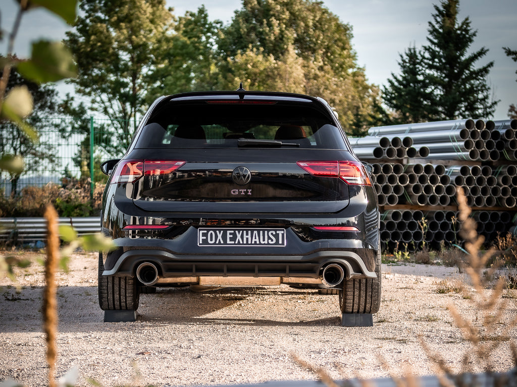 Fox passend für VW Golf 8 GTI End- und Vorschalldämpfer Ausgang rechts/links 80mm - 1x125mm Typ 25 rechts/links