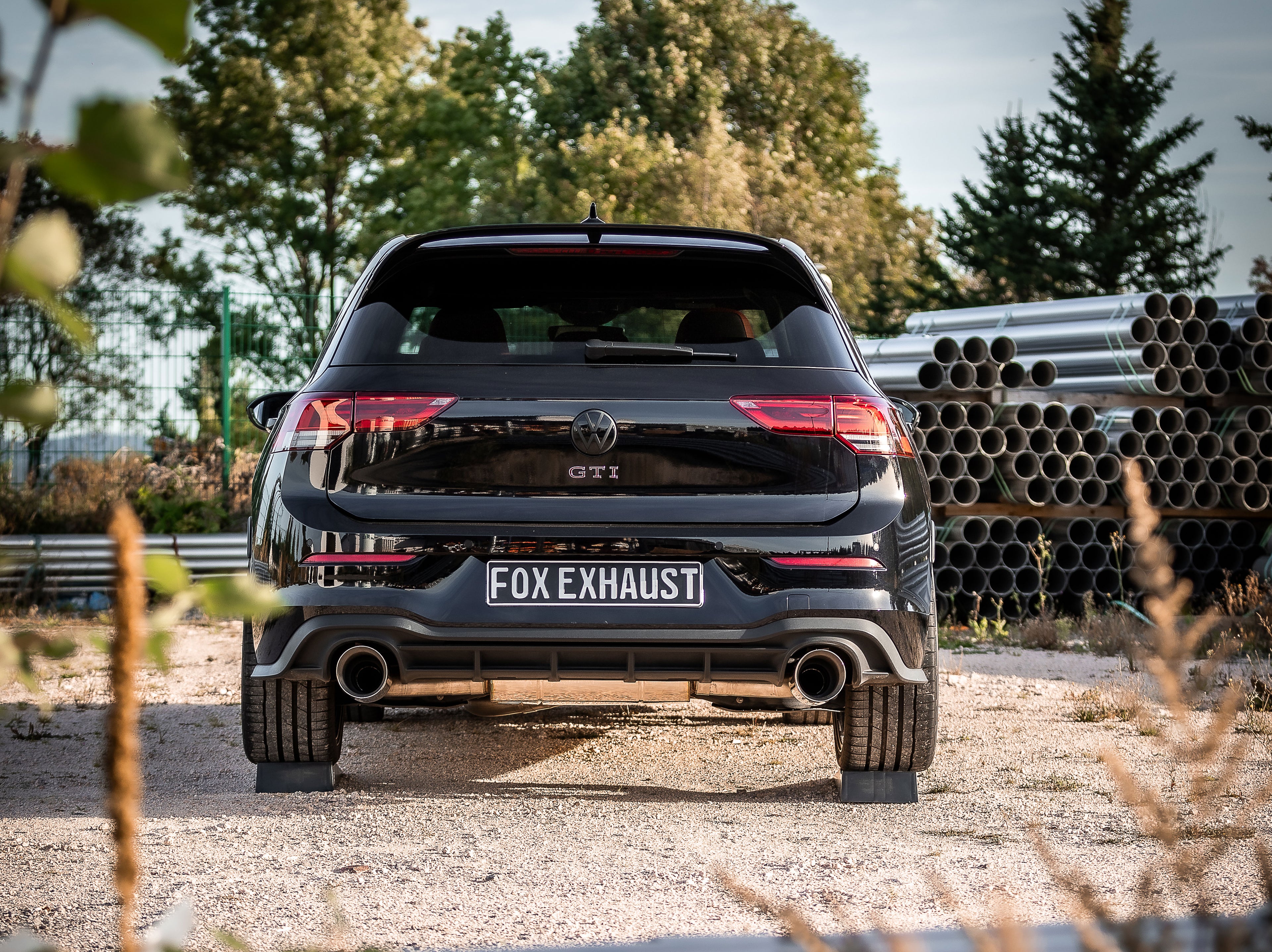 Fox passend für VW Golf 8 GTI End- und Vorschalldämpfer Ausgang rechts/links 80mm - 1x125mm Typ 25 rechts/links