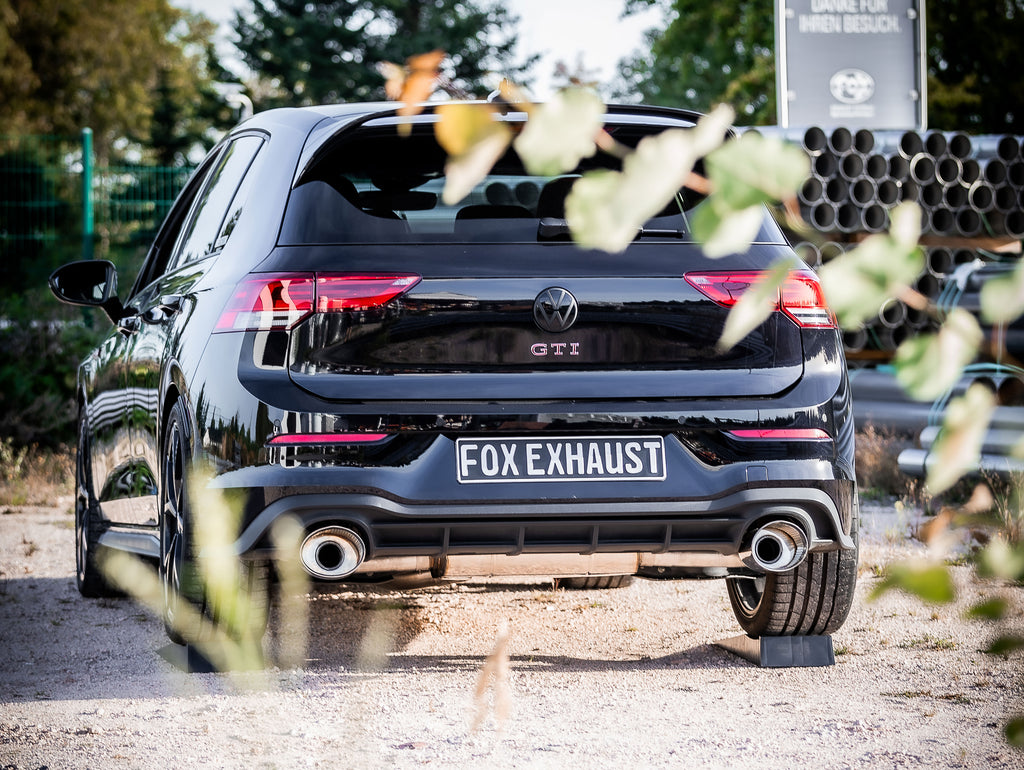 Fox passend fürVW Golf 8 GTI End- und Vorschalldämpfer Ausgang rechts/links 80mm - 1x160x130mm Typ 38 rechts/links