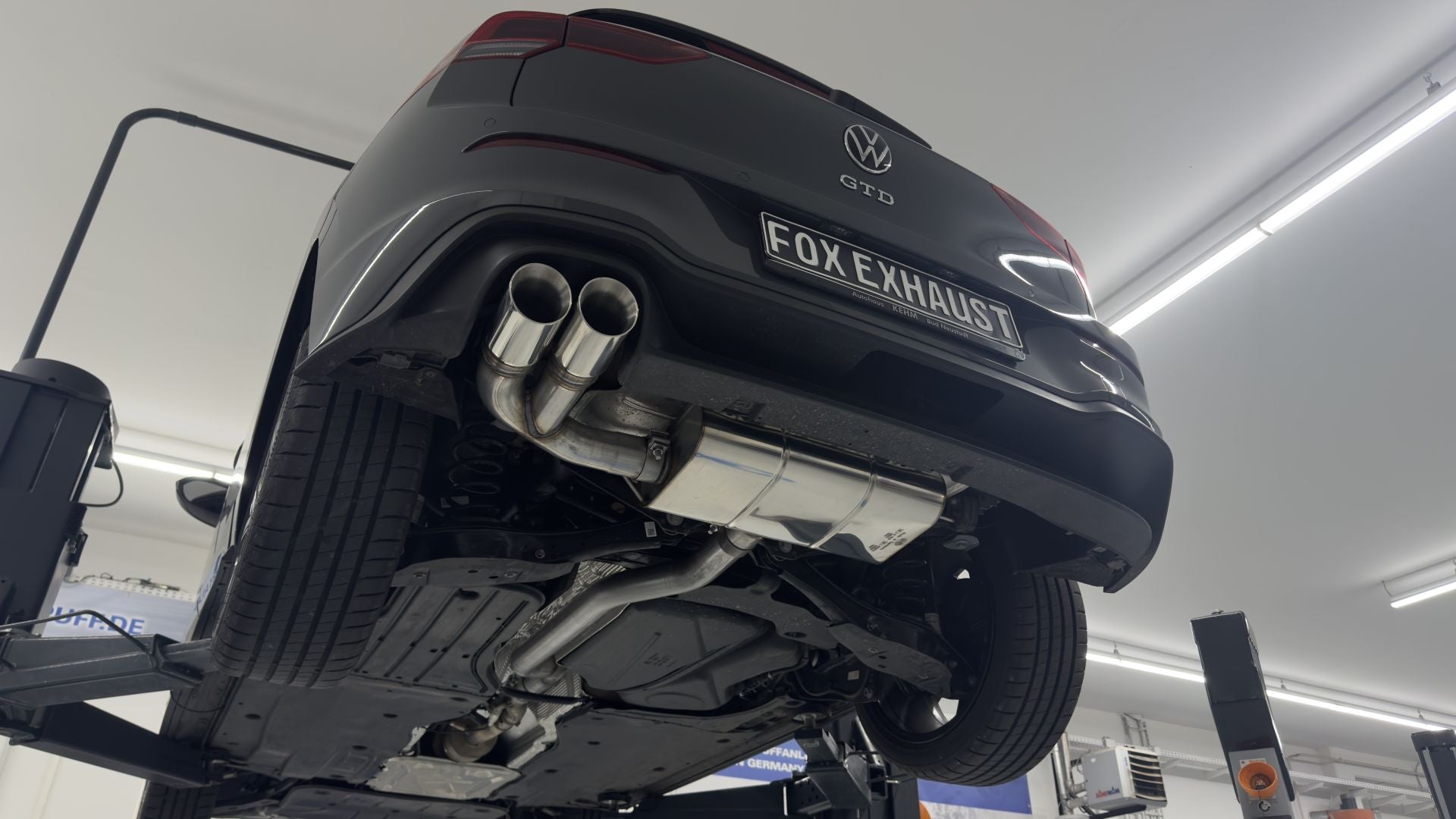 Fox passend für VW Golf 8 GTD Endschalldämpfer mit Verbindungsrohr - 2x90 Typ 25