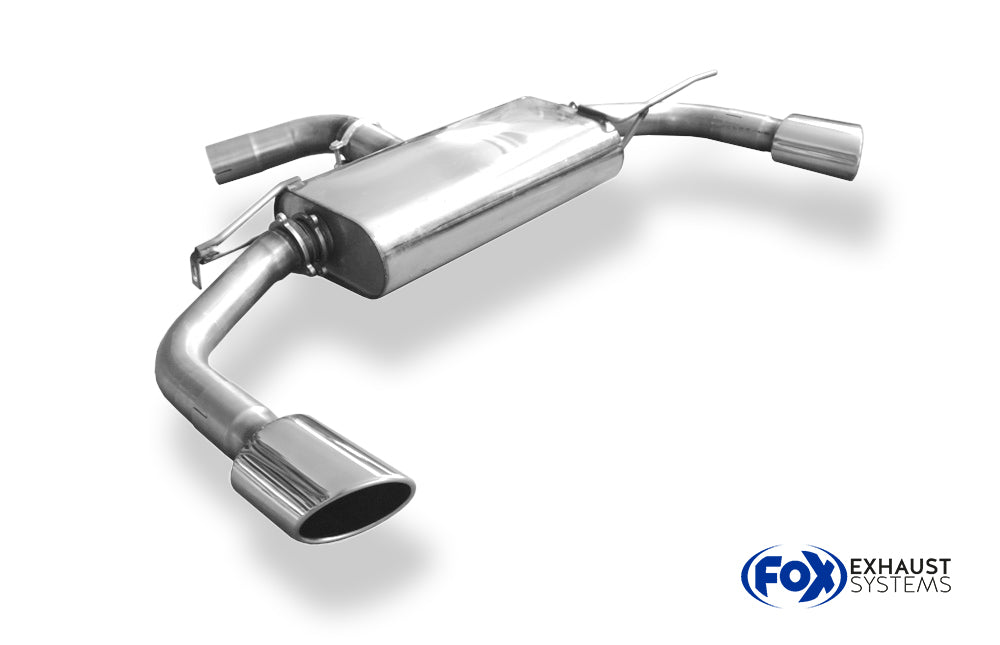 Fox passend für VW Beetle R-Paket - 16 (5C) Coupe & Cabrio - Starre Hinter. Endschalldämpfer Ausgang rechts/links - 115x85 Typ 38 rechts/links