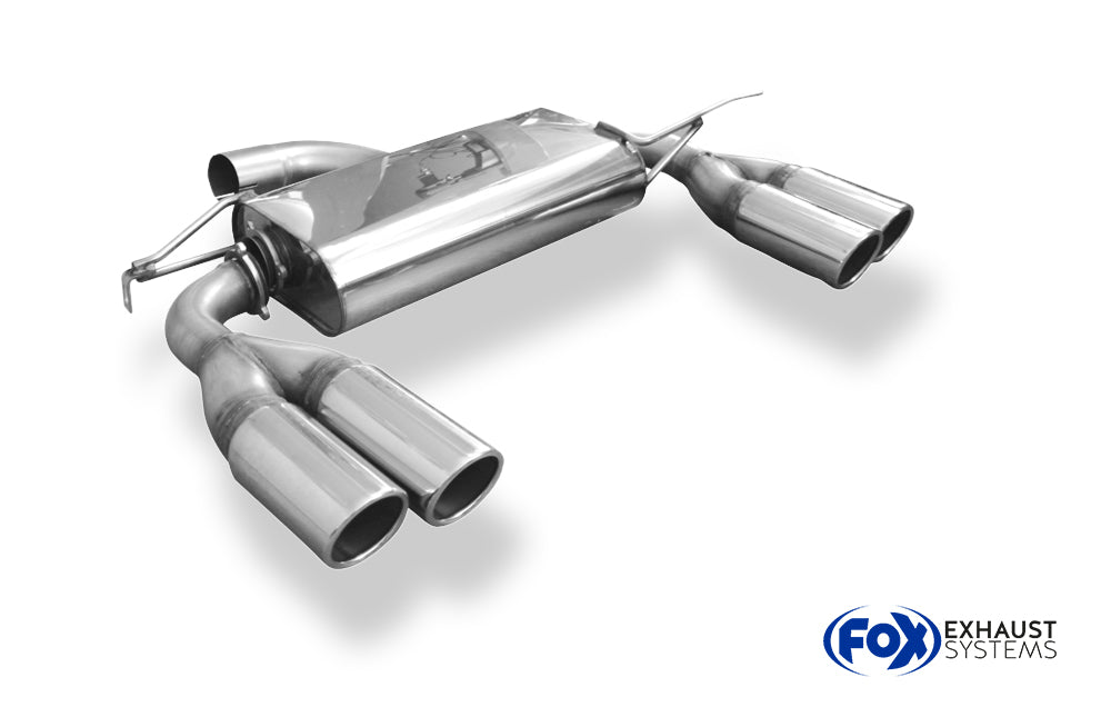 Fox passend fürVW Beetle 1,4l - 16 (5C) Coupe & Cabrio - Starre Hinterachse Endschalldämpfer rechts/links - 2x90 Typ 16 rechts/links