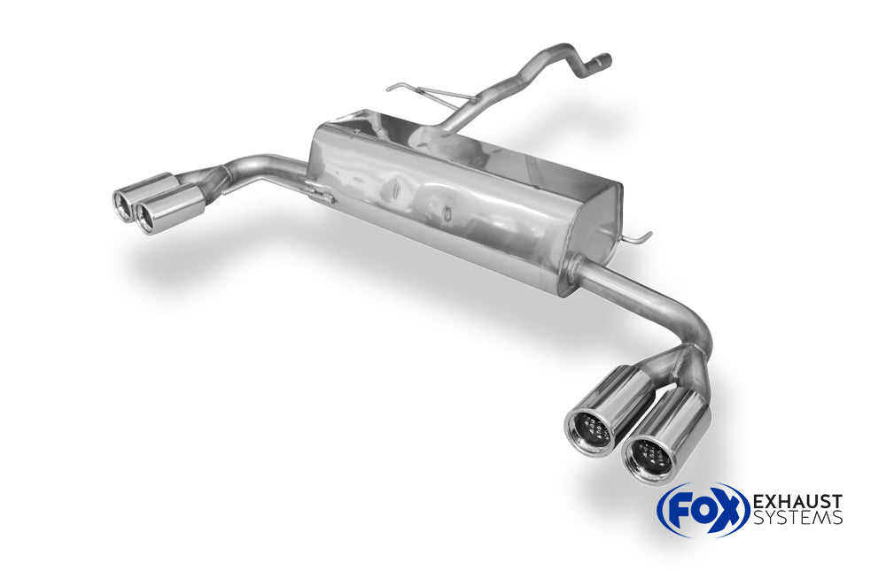 Fox passend fürVW Bus T4 Syncro Endschalldämpfer quer Ausgang rechts/links inkl. Verbindungsrohr mit Halter - 2x76 Typ 13 rechts/links