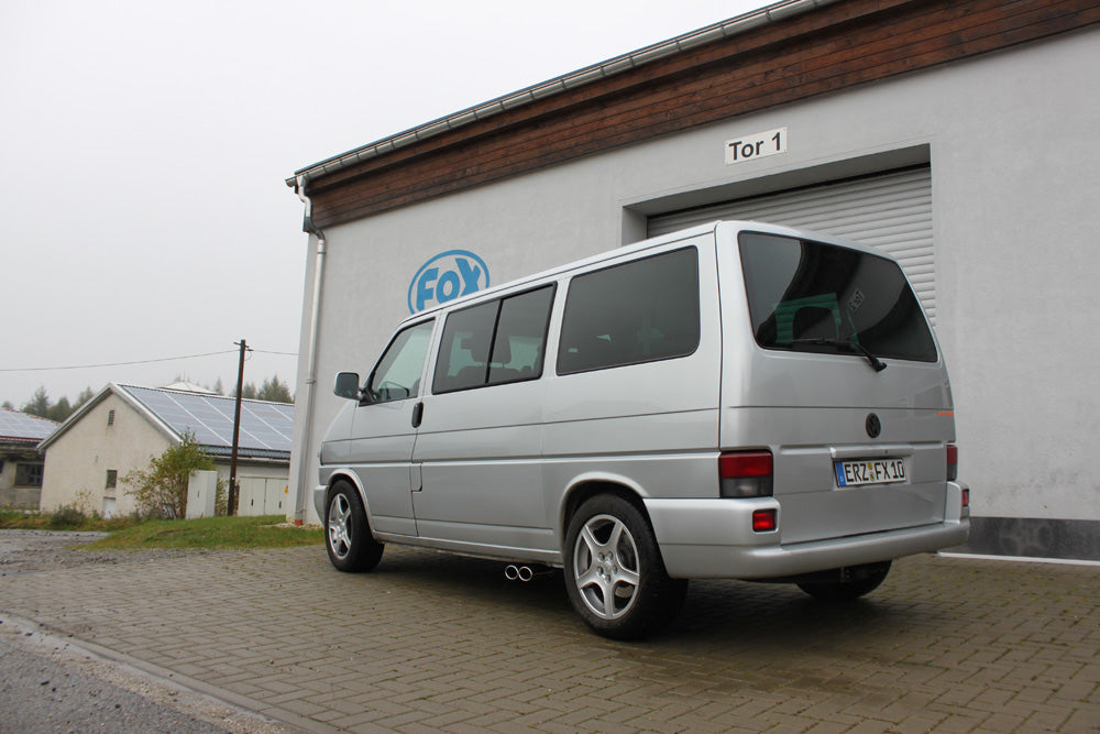 Fox passend fürVW T4 - 2,5l TDI Sidepipe bestehend aus End- und Vorschalldämpfer mit Ausgang an der Fahrerseite - 2x106x71 Typ 38