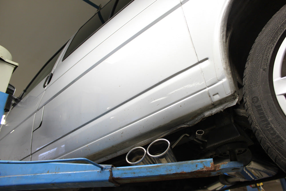 Fox passend fürVW T4 - 2,5l TDI Sidepipe bestehend aus End- und Vorschalldämpfer mit Ausgang an der Fahrerseite - 2x106x71 Typ 38