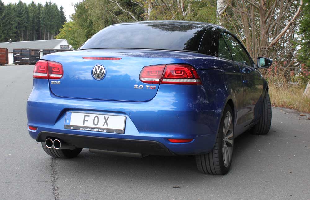 Fox passend für VW Eos 1F - Facelift - 2,0l Endschalldämpfer einseitig - 2x80 Typ 16