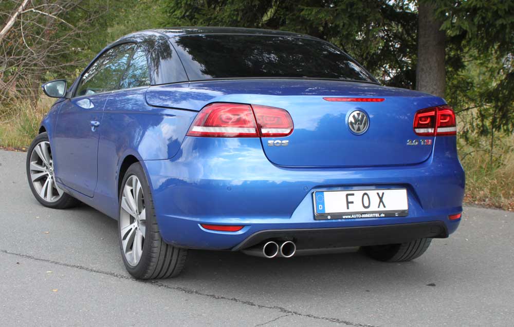 Fox passend fürVW Eos 1F - Facelift - 1,4l Endschalldämpfer einseitig - 2x80 Typ 16