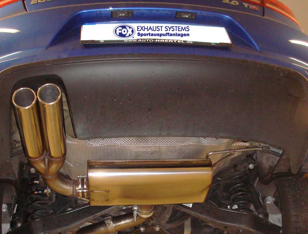 Fox passend fürVW Eos 1F - Facelift - 1,4l Endschalldämpfer einseitig - 2x80 Typ 16
