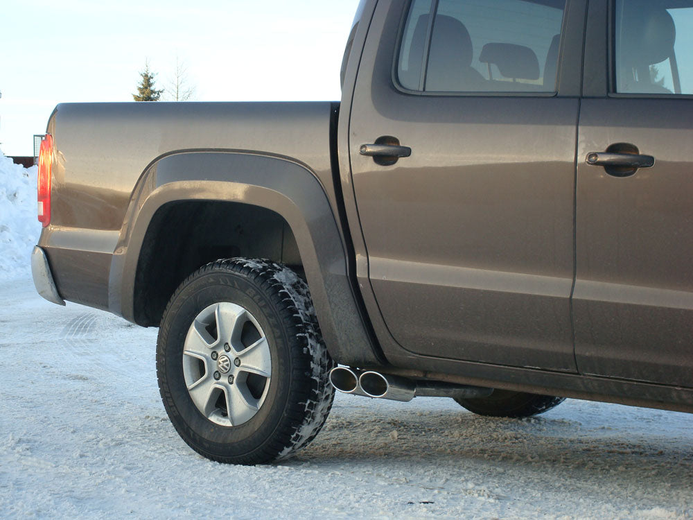 Fox passend für VW Amarok 4x4 - ohne Trittbrett Endschalldämpfer Ausgang seitlich rechts und links am Fahrzeug - 2x115x85 Typ 38 rechts/links