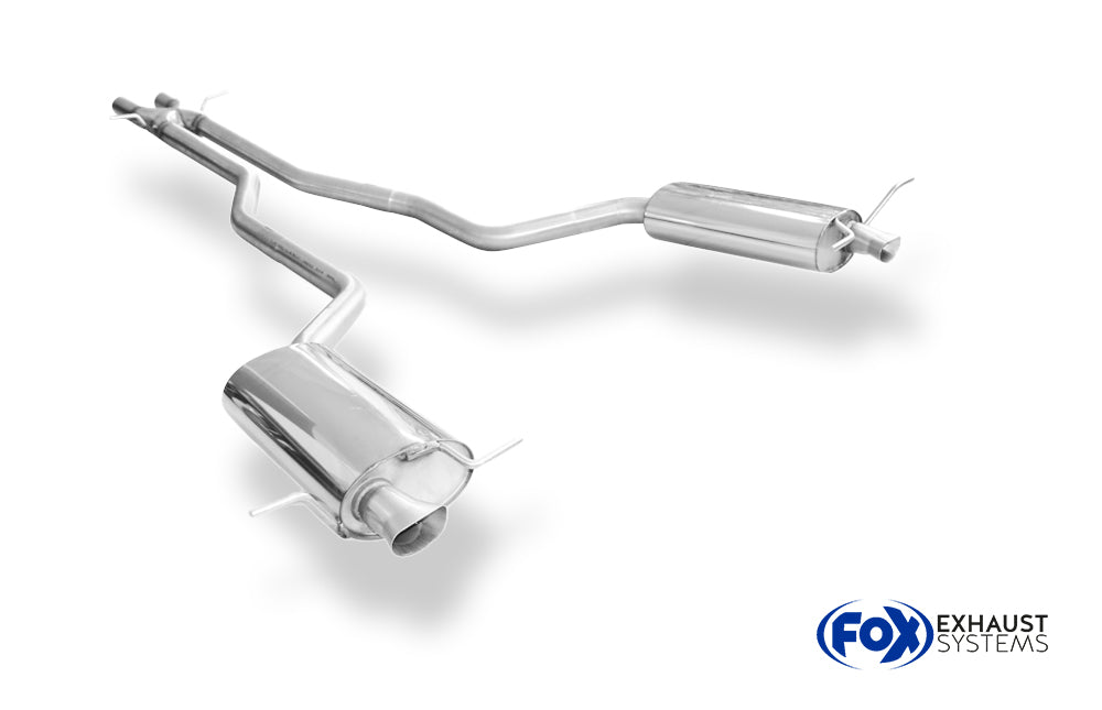 Fox passend fürVW Phaeton - 3D Endschalldämpfer rechts/links mit X-Pipe - Austritt der Endrohre in den originalen Endrohren