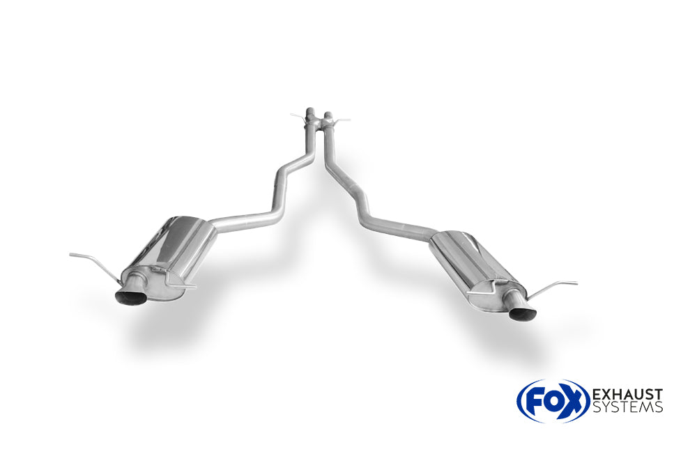 Fox passend für VW Phaeton - 3D Endschalldämpfer rechts/links mit X-Pipe - Austritt der Endrohre in den originalen Endrohren