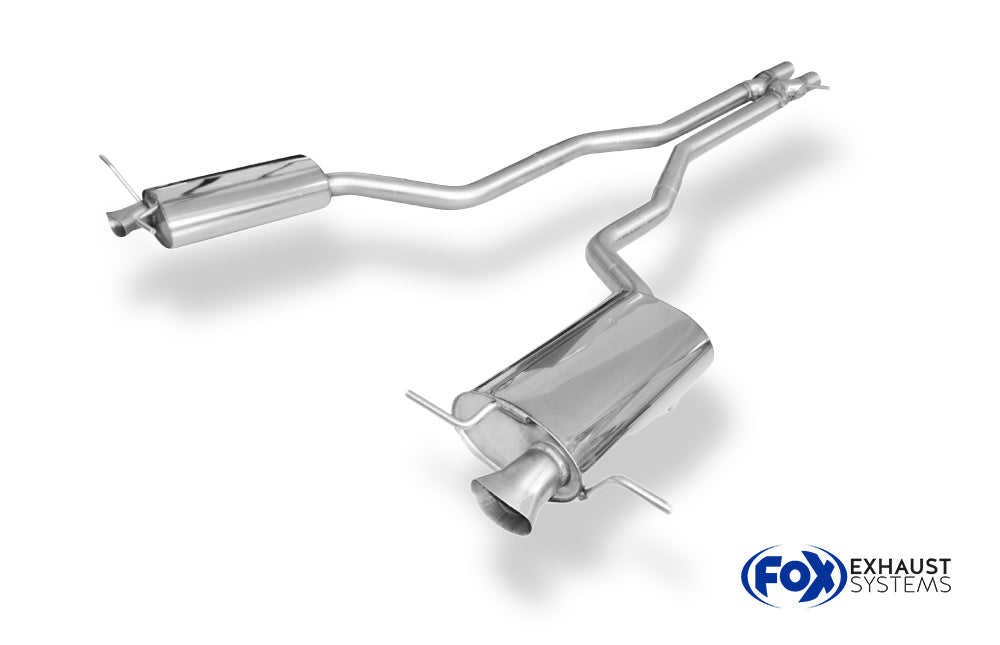 Fox passend fürVW Phaeton - 3D Endschalldämpfer rechts/links mit X-Pipe - Austritt der Endrohre in den originalen Endrohren