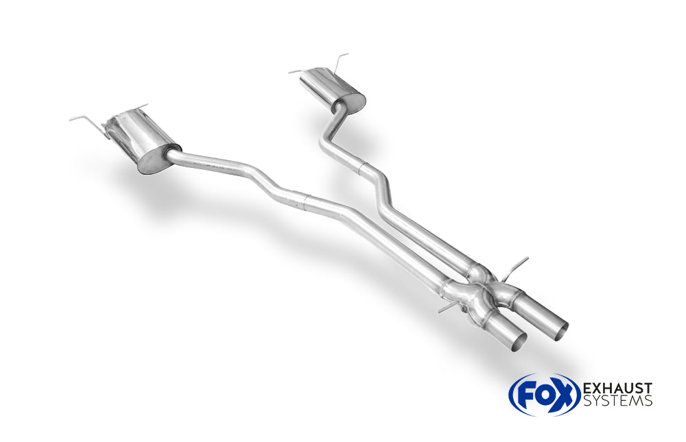 Fox passend fürVW Phaeton - 3D Endschalldämpfer rechts/links mit X-Pipe - Austritt der Endrohre in den originalen Endrohren