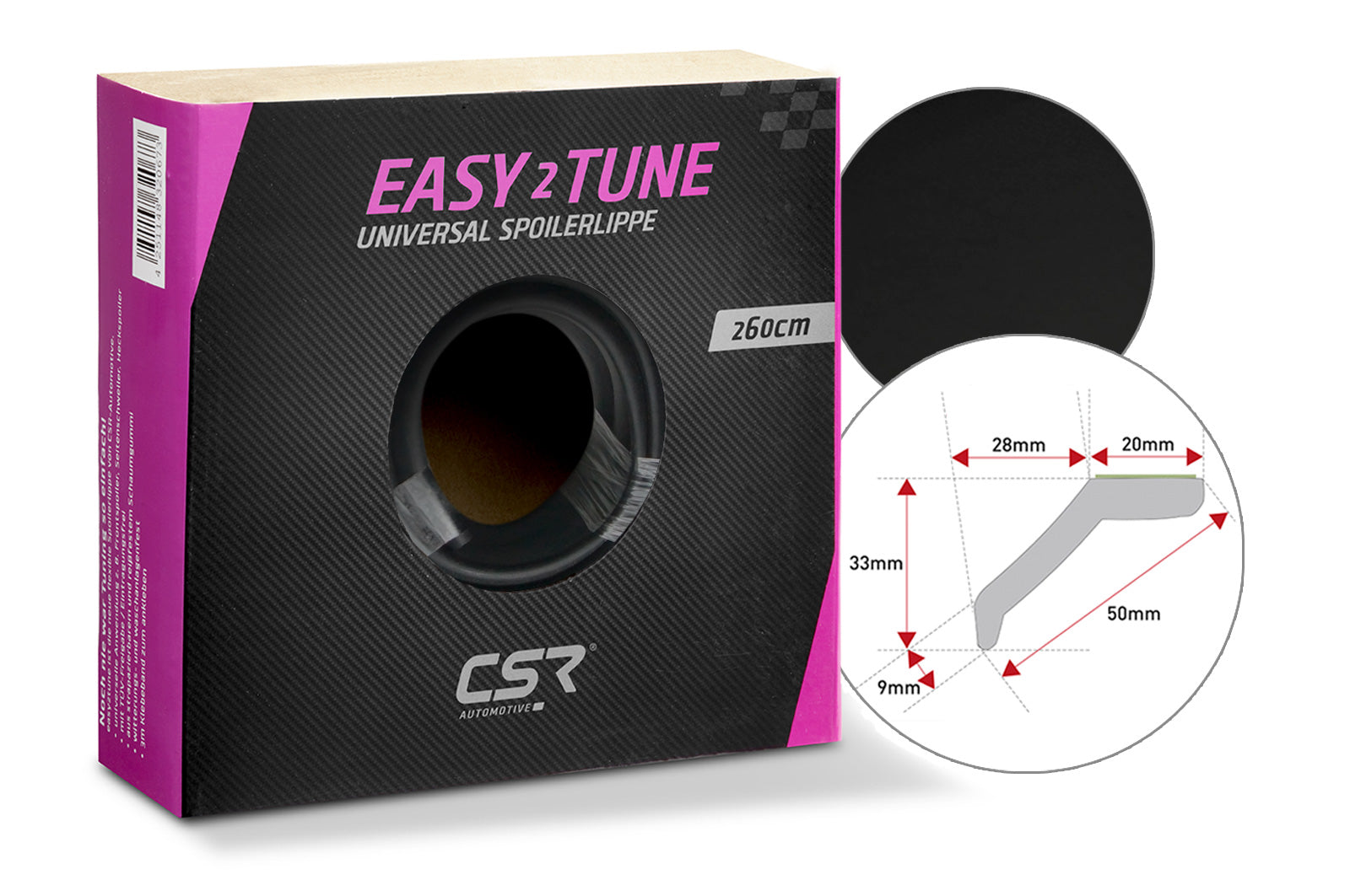 CSR easy²tune Universal Spoilerlippe zum ankleben in Schwarz ZB131