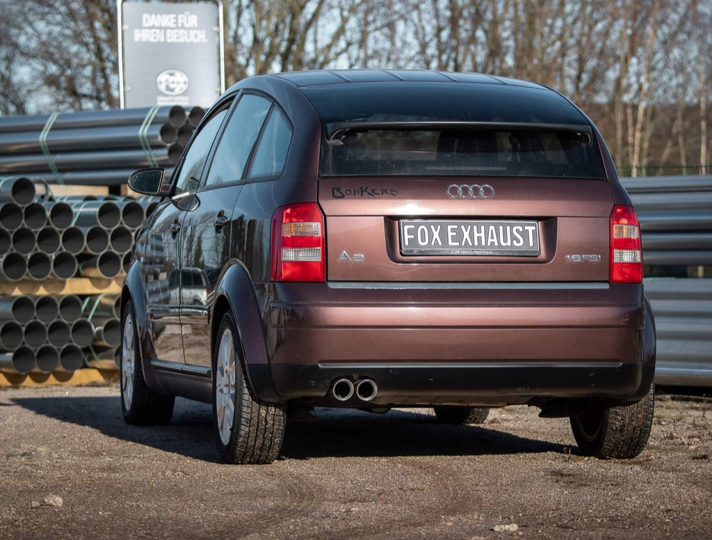 Fox passend fürAudi A2 - 1,4l - 34l Tank Endschalldämpfer - 2x76 Typ 25